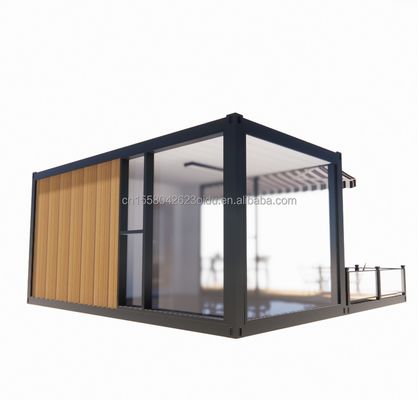 Εμπορικό κατάστημα 20ft κινητό εστιατόριο και μπαρ 10ft 20ft αποστολή ξύλινο δοχείο κουζίνα γαλβανισμένο χάλυβα κάμψη 180g χάλυβα πλαίσιο