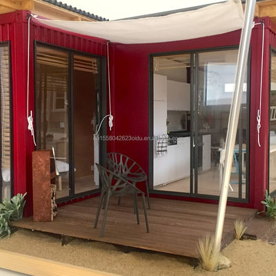 Δύο/τρία υπνοδωμάτια ένα μπάνιο Ζυγισμένα τετραγωνικά σωλήνες από χάλυβα Λούξυ Προσυσκευασμένα αναδιπλούμενα δοχεία για οικογένειες κήπου