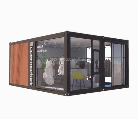 20Ft Prefab αναδιπλούμενο δοχείο Σπίτι με 50/75/100mm κύμα σάντουιτς τοίχοι συρρικνώσιμο αναδιπλούμενο μικροσκοπικό σπίτι