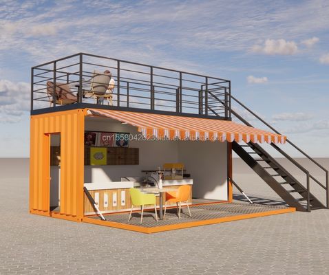 Τροποποιημένο 20 ποδιών Prefab Shipping Container Ιδανικό για Pop Up Καφετέρια Εστιατόριο Mobile Container Bar Shop και μπάνιο