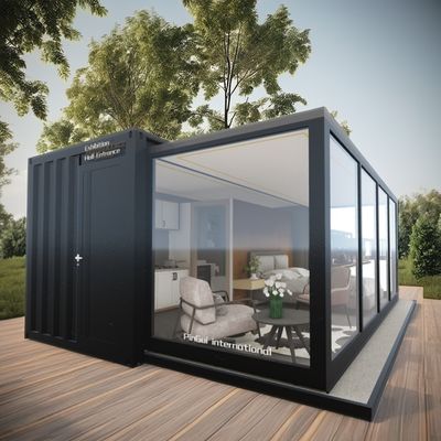 Μεταφορτωτό αναδιπλούμενο σύγχρονο κοντέινερ γραφείου Διαμονή Καμπίνα Προσυσκευασμένη 20ft Κοντέινερ σπίτι με παράθυρα από κράμα αλουμινίου