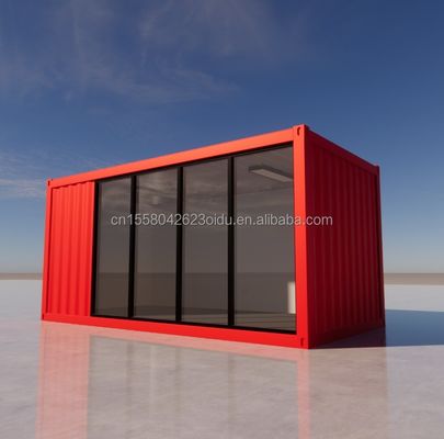 Ξενοδοχείο 20 Ft Δυνατό να αναδιπλωθεί Κοντέινερ Σπίτι στούντιο 2ο όροφος Προσυσκευασμένο αναδιπλωτέο Κοντέινερ Γραφείο κατασκευασμένο από γαλβανισμένο χάλυβα κάμψη 180g