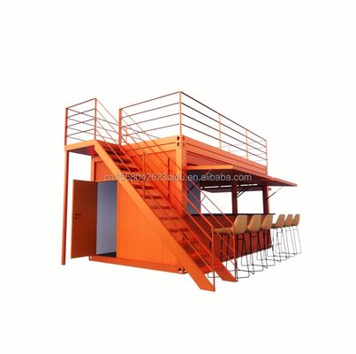 20ft Custom Flat Packaging Γρήγορη εγκατάσταση ξύλινο δοχείο Προετοιμασμένο σπίτι μπάρα κήπου με γαλβανισμένα τετραγωνικά σωλήνες χάλυβα