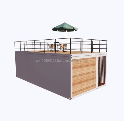 2 υπνοδωμάτια Κοντέινερ κινητό σπίτι 20ft ξύλινο πολυτελές κήπο στούντιο με συσκευασία αεροπλάνο