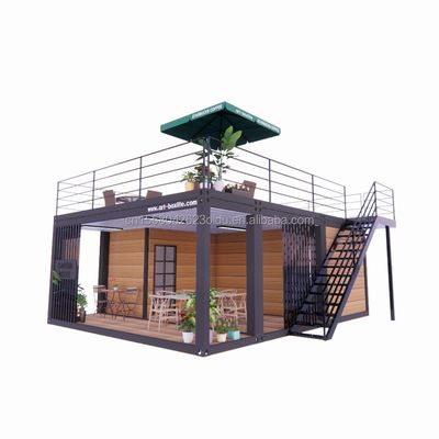 20 πόδια ξύλινο Deluxe Garden Studio Σπίτι Πακέτο Συνέλευση 2 υπνοδωμάτια Κωντέινερ Κινητό σπίτι με παράθυρα από κράμα αλουμινίου