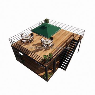 20 πόδια ξύλινο Deluxe Garden Studio Σπίτι Πακέτο Συνέλευση 2 υπνοδωμάτια Κωντέινερ Κινητό σπίτι με παράθυρα από κράμα αλουμινίου