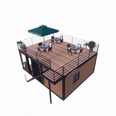 20 πόδια ξύλινο Deluxe Garden Studio Σπίτι Πακέτο Συνέλευση 2 υπνοδωμάτια Κωντέινερ Κινητό σπίτι με παράθυρα από κράμα αλουμινίου