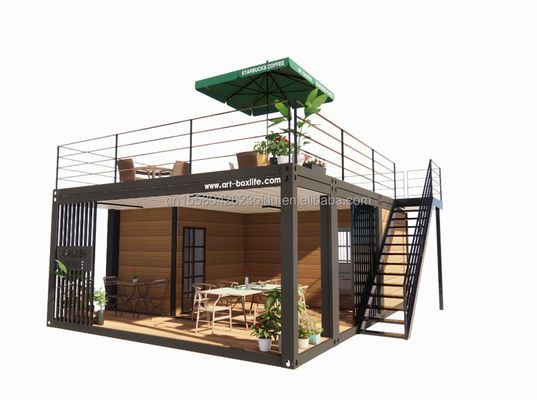 20 πόδια ξύλινο Deluxe Garden Studio Σπίτι Πακέτο Συνέλευση 2 υπνοδωμάτια Κωντέινερ Κινητό σπίτι με παράθυρα από κράμα αλουμινίου