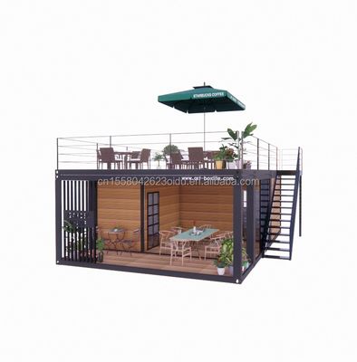 20 πόδια ξύλινο Deluxe Garden Studio Σπίτι Πακέτο Συνέλευση 2 υπνοδωμάτια Κωντέινερ Κινητό σπίτι με παράθυρα από κράμα αλουμινίου