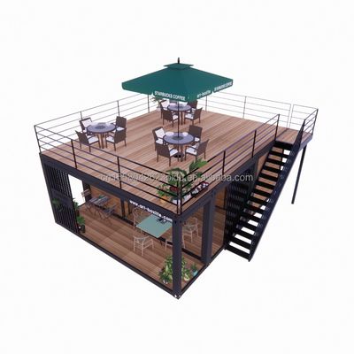 20 πόδια ξύλινο Deluxe Garden Studio Σπίτι Πακέτο Συνέλευση 2 υπνοδωμάτια Κωντέινερ Κινητό σπίτι με παράθυρα από κράμα αλουμινίου