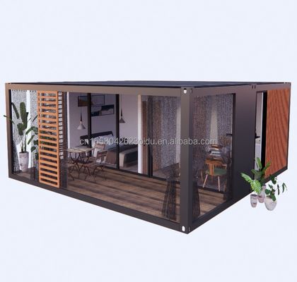 20 ποδιών Deluxe 2 υπνοδωματίων Προετοιμασμένο ξύλινο σπίτι μοντέρνο σχεδιασμό αναδιπλούμενη κουζίνα μπάνιο και εξωτερική βεράντα για διαμονή