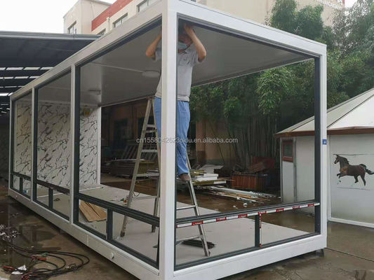 Μεταφορτωτό οικογενειακό διαμέρισμα συσκευασία 20ft ή 40ft πολυτελή προκατασκευασμένο χώρο εμπορευματοκιβωτίου με παράθυρα από κράμα αλουμινίου