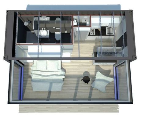 Προσαρμοσμένο χρώμα 20ft εμπορευματικό κοντέινερ μπάρα προκατασκευασμένο σπίτι συρτάρι τύπου push-pull επέκταση κοντέινερ σπίτι σαλόνι