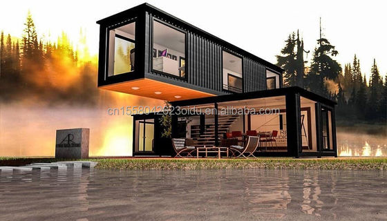 20ft/40ft Προσαρμοσμένο Flatpack Συνδυασμός Luxury Container House με τοίχο 50/75/100mm Wave Sandwich Panel με έκπτωση