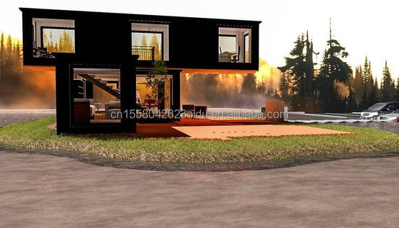 20ft/40ft Προσαρμοσμένο Flatpack Συνδυασμός Luxury Container House με τοίχο 50/75/100mm Wave Sandwich Panel με έκπτωση
